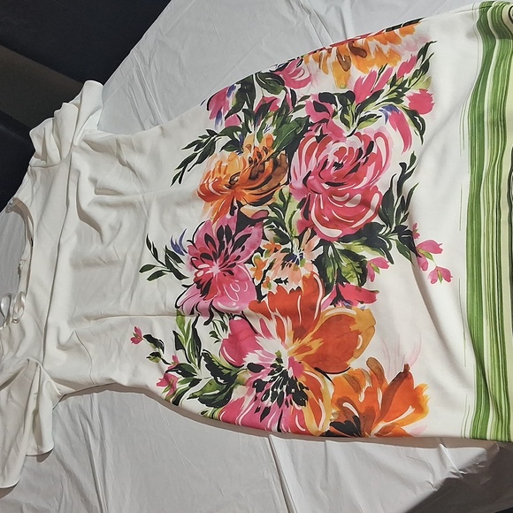 Vibrant Floral Midi Dress in White - Picture 13 of 17